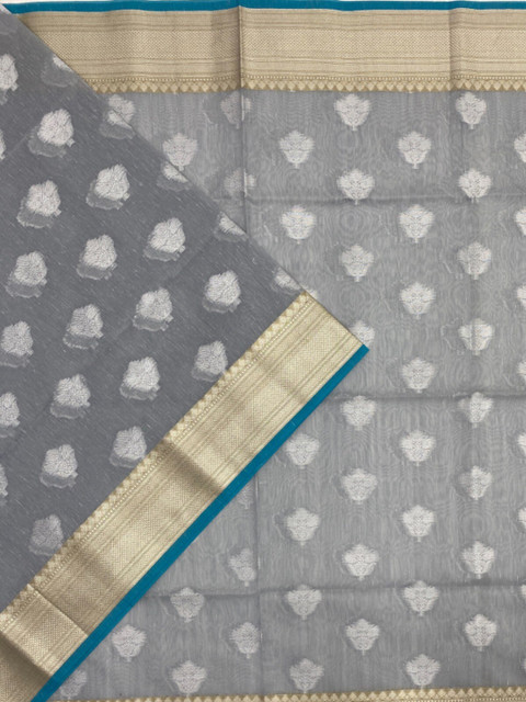 

KLM Fashion Mall Grey Printed Linen Blend Saree