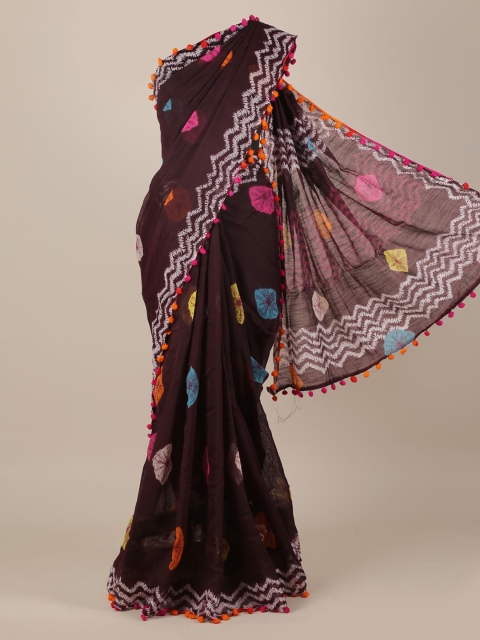

Pothys Brown Printed Saree