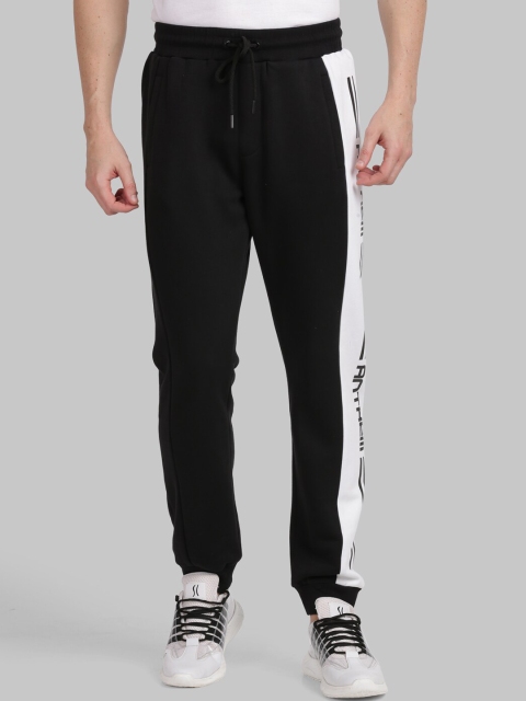 

ANTHEM Men Black & White Solid Slim-Fit Joggers