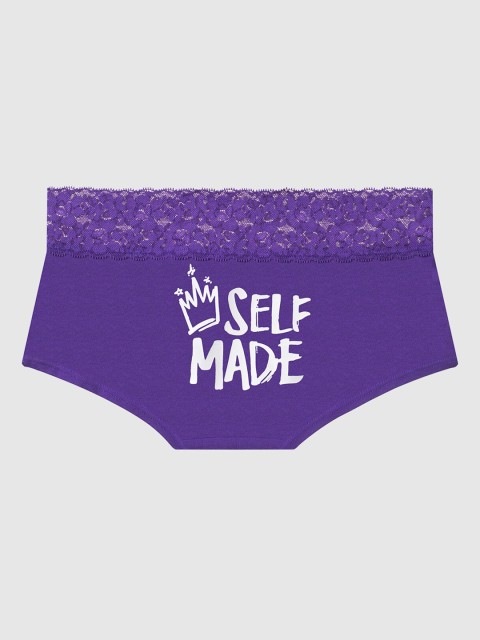 La Senza Women Purple & White Solid Remix Boy Shorts 11081219-4KSJ