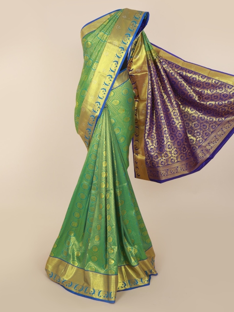 

Pothys Green & Blue Pure Silk Woven Design Kanjeevaram Saree