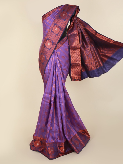 

Pothys Purple & Maroon Pure Silk Woven Design Kanjeevaram Saree