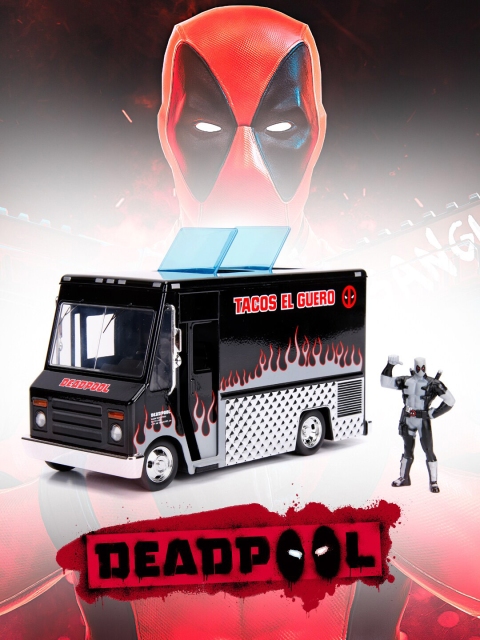 

Jada Toys Kids Black & Off-White Deadpool Taco Truck & Figurine