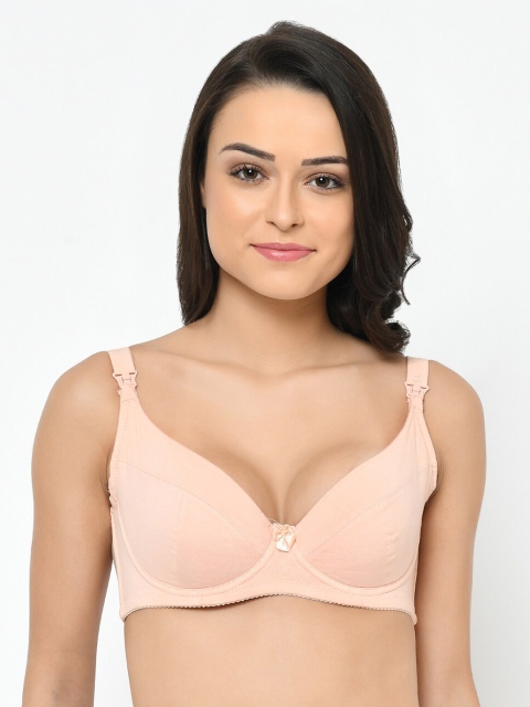 

Cosmo Lady Peach-Coloured Solid Underwired Non-Padded Maternity Bra 094926