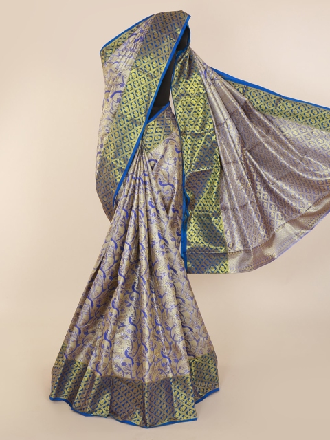 

Pothys Blue Pure Silk Woven Design Kanjeevaram Saree