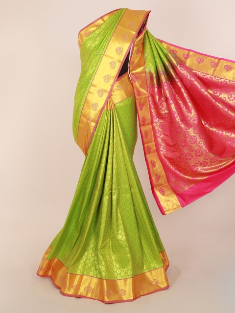 

Pothys Green Pure Silk Woven Design Kanjeevaram Saree