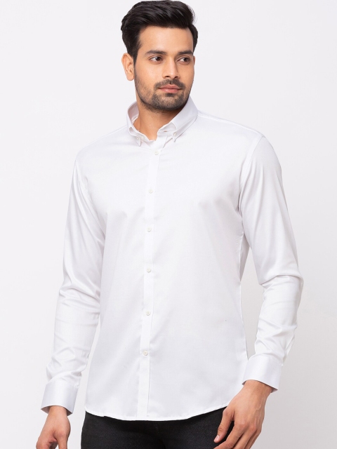 

mode de base Men White Slim Fit Solid Casual Shirt