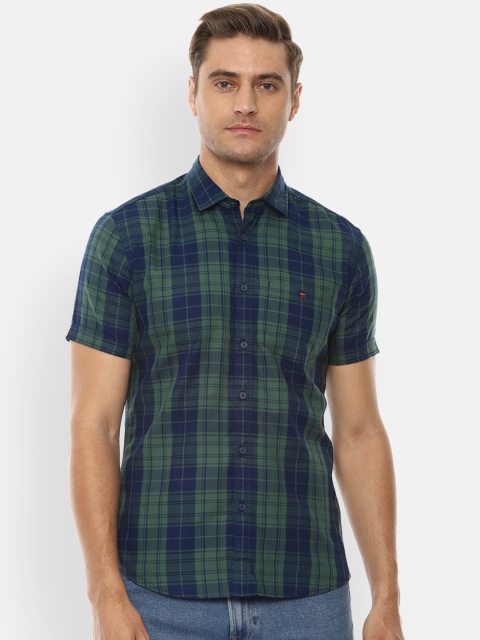 

Louis Philippe Jeans Men Green Slim Fit Checked Casual Shirt