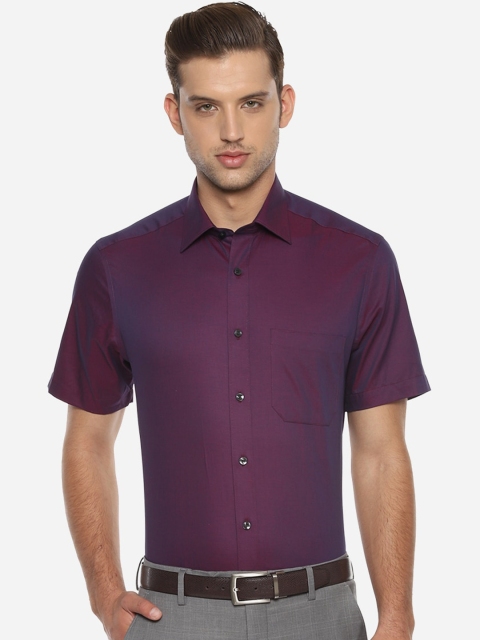 

Louis Philippe Men Purple Regular Fit Solid Cotton Formal Shirt