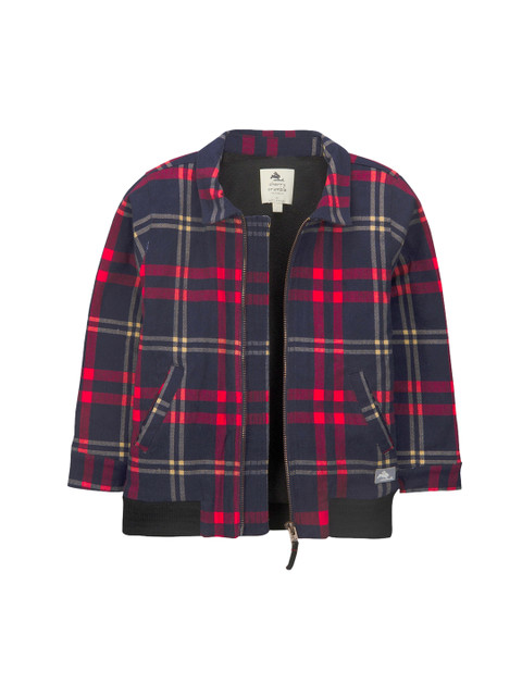 

Cherry Crumble Boys Navy Blue & Red Checked Bomber
