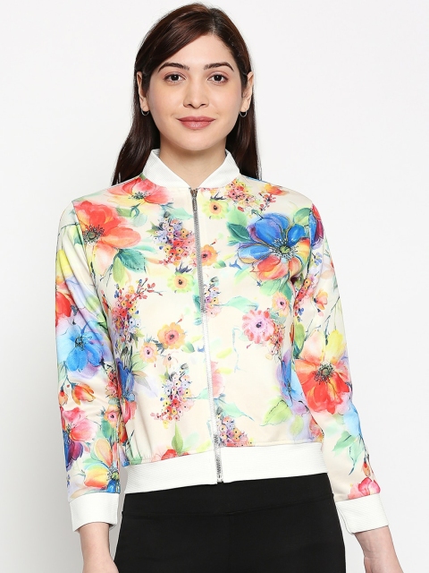 

inocenCia Women Multicoloured Printed Lightweight Bomber Jacket, Multi