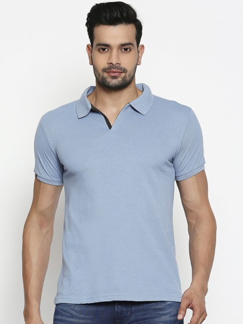 

Integriti Men Blue Solid Polo Collar T-shirt