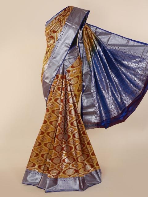 

Pothys Mustard & Brown Tissue Woven Design Saree
