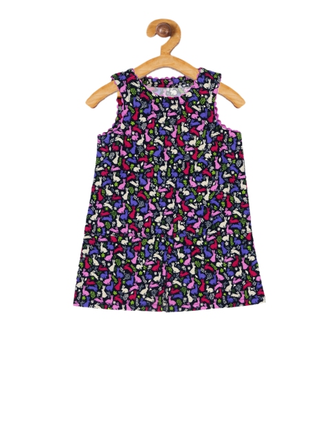 

YOUNG BIRDS Girls Multicoloured Printed A-Line Dress, Multi