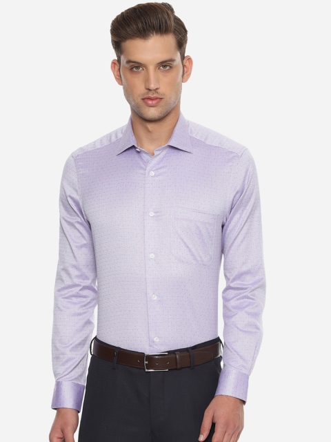

Louis Philippe Men Purple Regular Fit Printed Cotton Formal Shirt