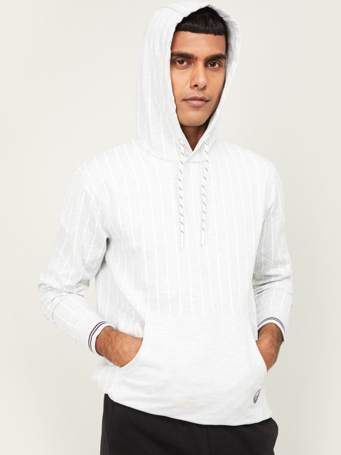 

UCLA Men White Solid Hooded Sweatshirt