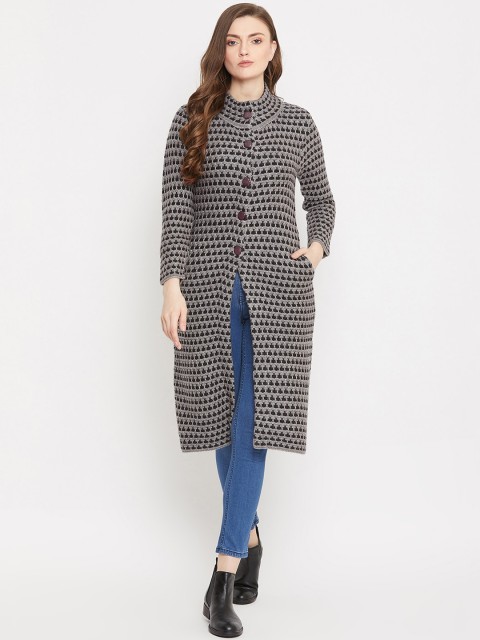 

Zigo Women Grey & Black Longline Cardigan