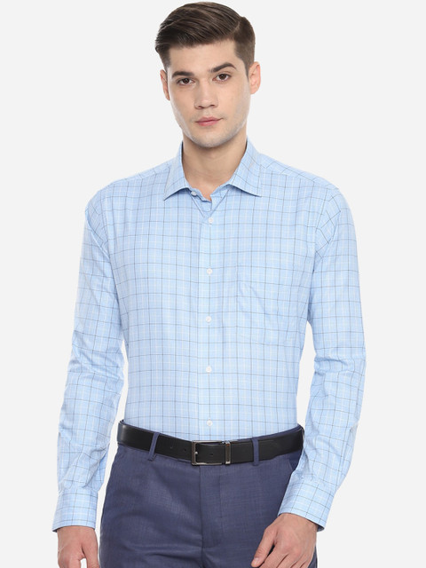

Van Heusen Men Blue Regular Fit Checked Formal Shirt