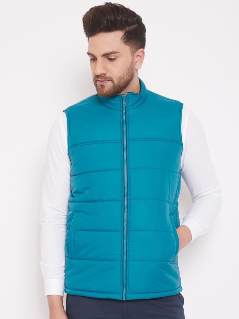

Canary London Men Turquoise Blue Solid Padded Jacket