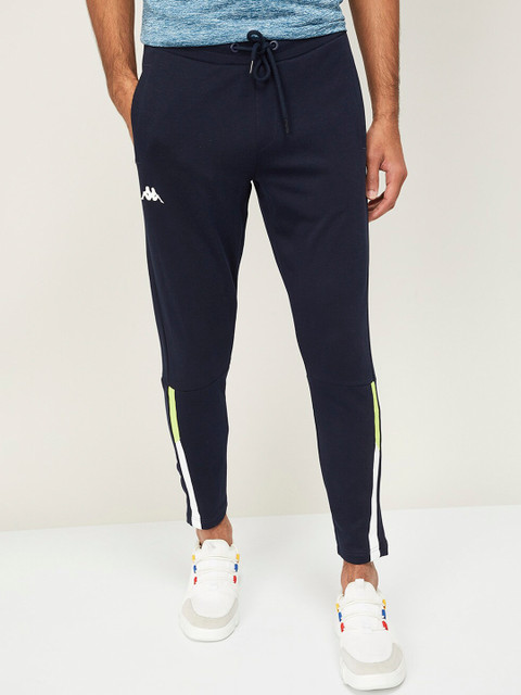 

Kappa Men Navy Blue & White Solid Slim-Fit Track Pants