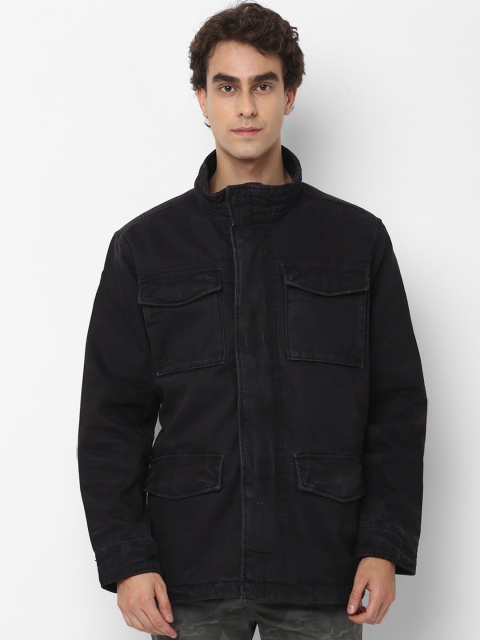 

AMERICAN EAGLE OUTFITTERS Men Black Solid Cotton Tailored Jacket