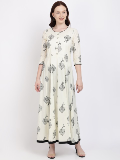 

Vedic Women Grey Printed Anarkali Kurta