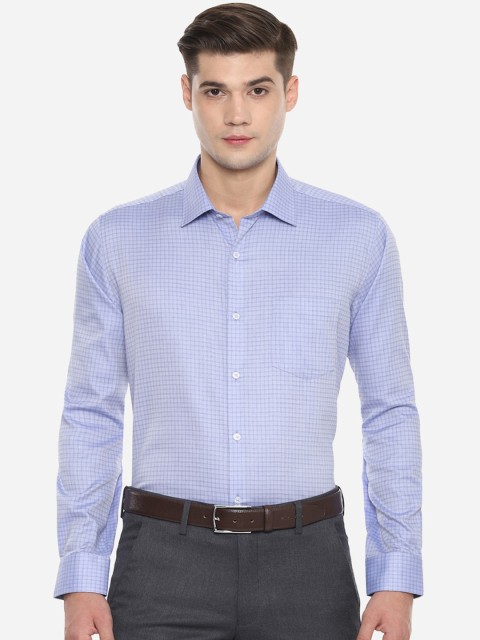 

Van Heusen Men Blue Checked Formal Shirt