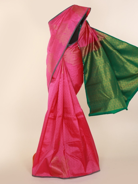 

Pothys Pink Pure Silk Woven Design Kanjeevaram Saree
