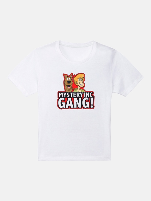 

Kids Ville Boys White Scooby Doo Printed Round Neck T-shirt