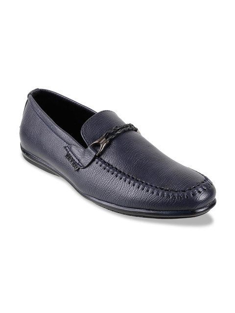 

WALKWAY Men Blue Textured Loafers