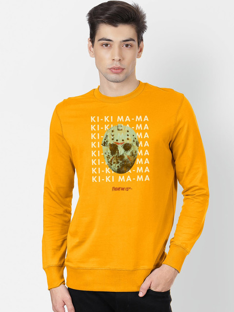 

Free Authority Men Yellow Printed Friday The 13Th Sweatshirt