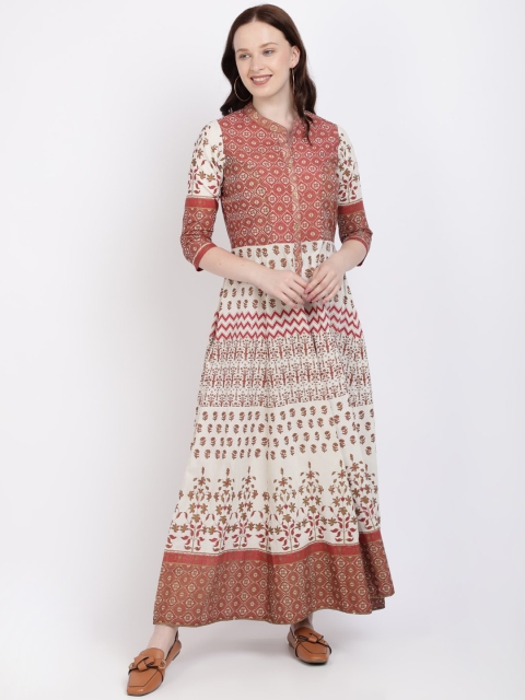 

Vedic Women Maroon Printed Anarkali Kurta