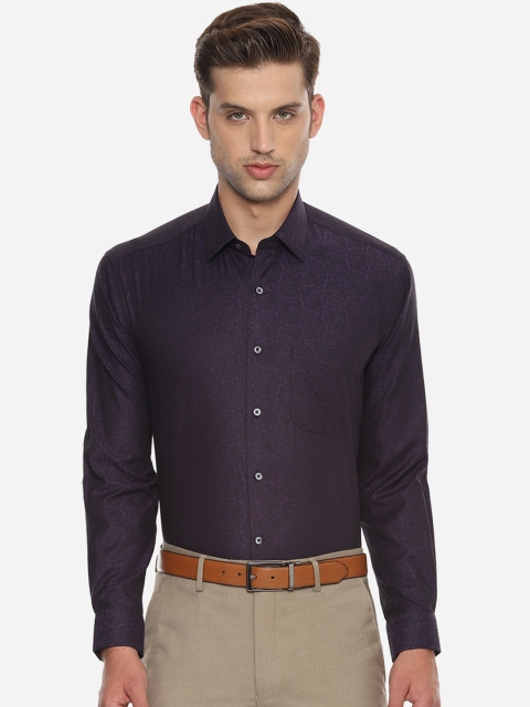 

Luxure by Louis Philippe Men Purple Regular Fit Self Design Formal Shirt