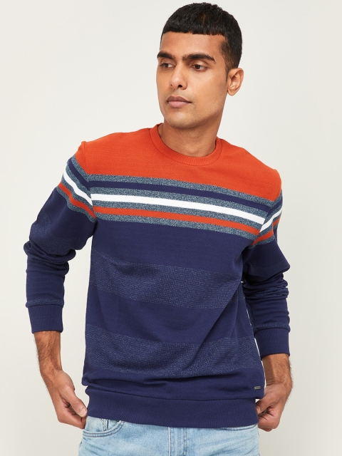

CODE by Lifestyle Men Navy Blue Striped Sweatshirt