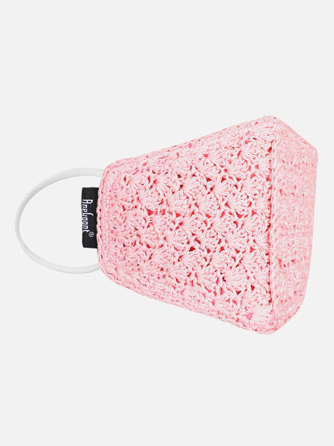 

Anekaant Women Pink Reusable Crochet Lightweight 3-Ply Reusable Cloth Mask