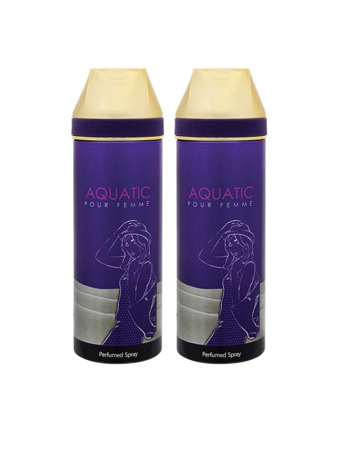 

lamuse Pack of 2 AQUATIC Perfume Deodrant Body Spray 400 ml, Blue