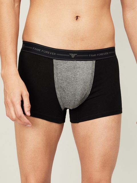 

Fame Forever by Lifestyle Men Black & Grey Melange Colourblocked Trunk 8903738137852