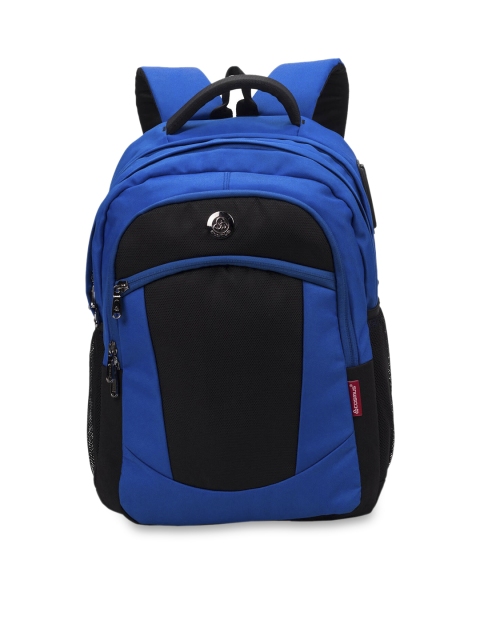 

COSMUS Unisex Blue & Black Solid Backpack
