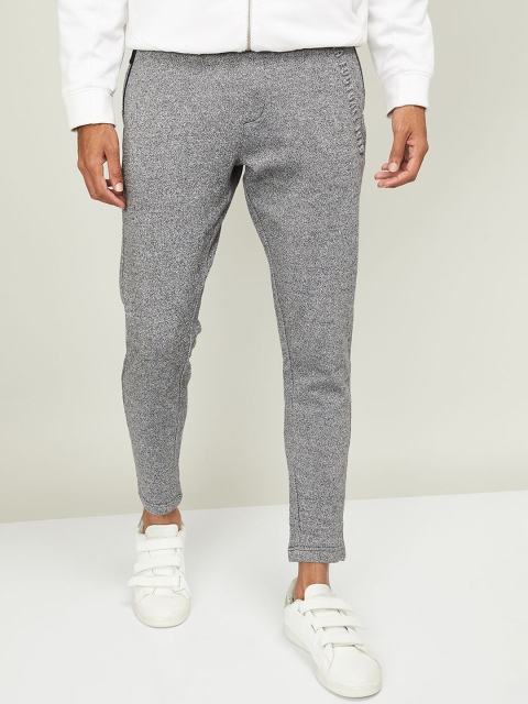 

UCLA Men Grey Self Design Slim Fit Track Pants