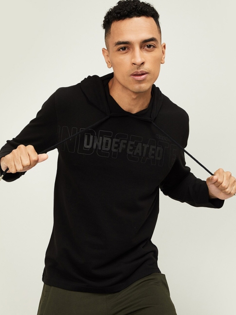 Kappa Men Black Solid Hood T-shirt