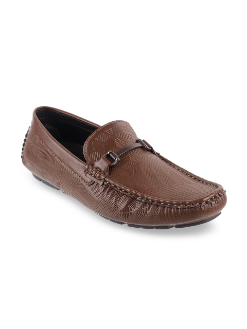 

WALKWAY by Metro Men Tan Textured Horsebit Loafers
