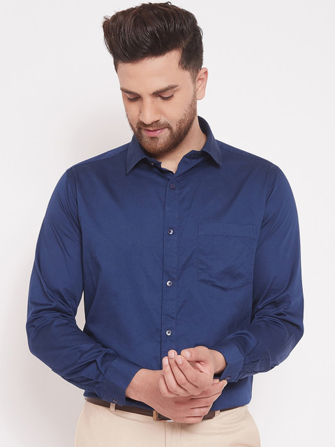 

Canary London Men Navy Blue Slim Fit Solid Casual Shirt