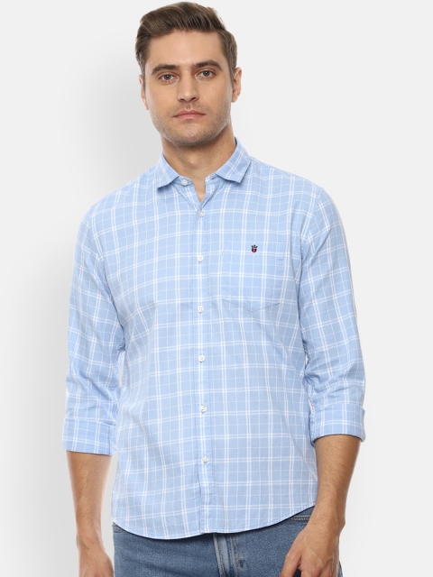 

Louis Philippe Jeans Men Blue Slim Fit Checked Casual Shirt