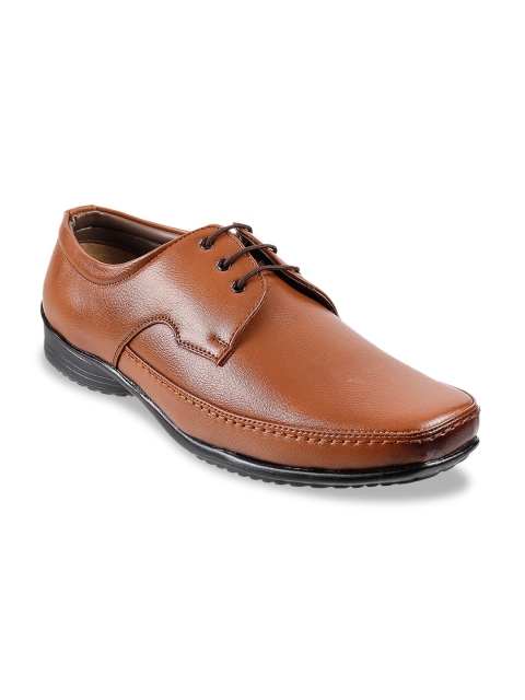 

WALKWAY Men Tan Brown Solid Formal Derbys