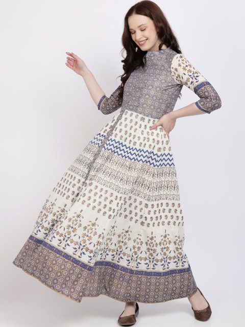 

Vedic Women Blue Printed Anarkali Kurta