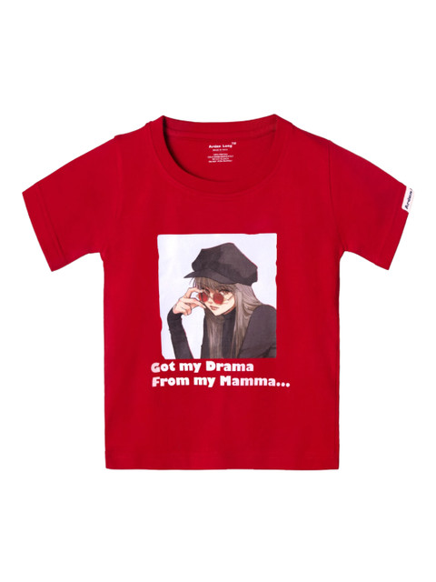 

Ardan Lucy Girls Red Printed Round Neck T-shirt