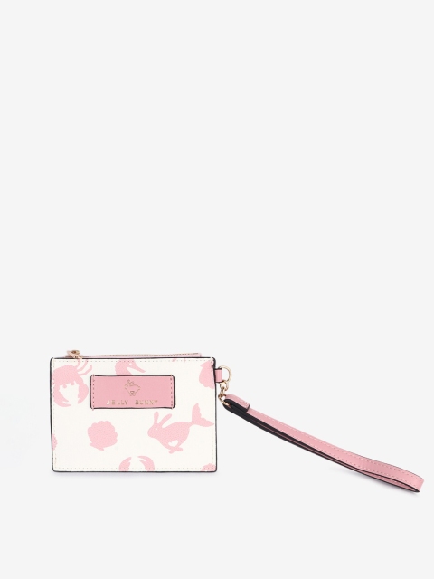 

Jelly Bunny Women Pink & White Printed Card Holder