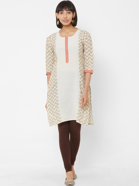 

Vedic Women Pink Woven Design Straight Kurta