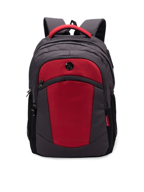 

COSMUS Unisex Kids Grey & Red Colourblocked Backpack