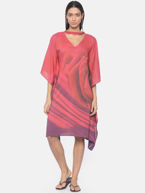 

The Kaftan Company Women Red Solid A-Line Dress